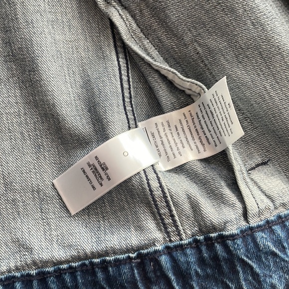 Good American the Luxe touch faux fur trim denim jacket - Picture 7 of 17